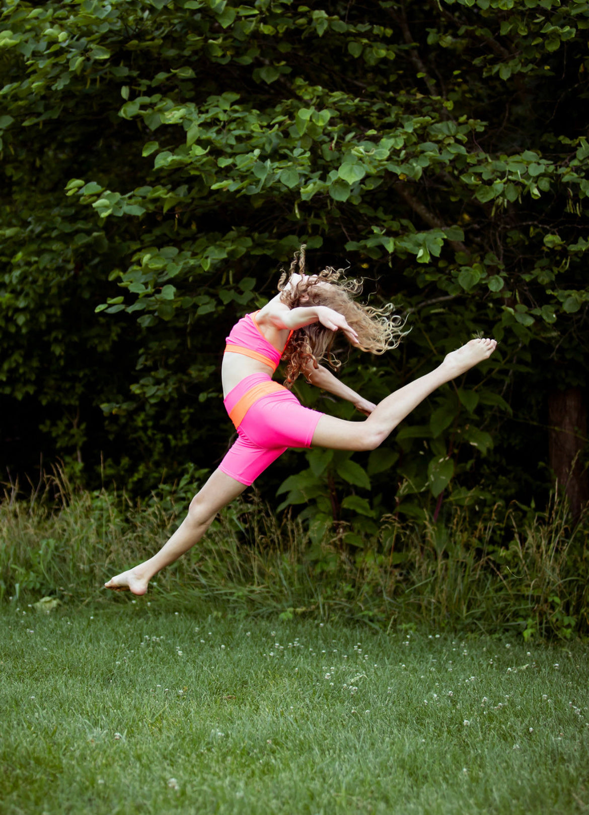 Pink and orange neon ribbed livvy set