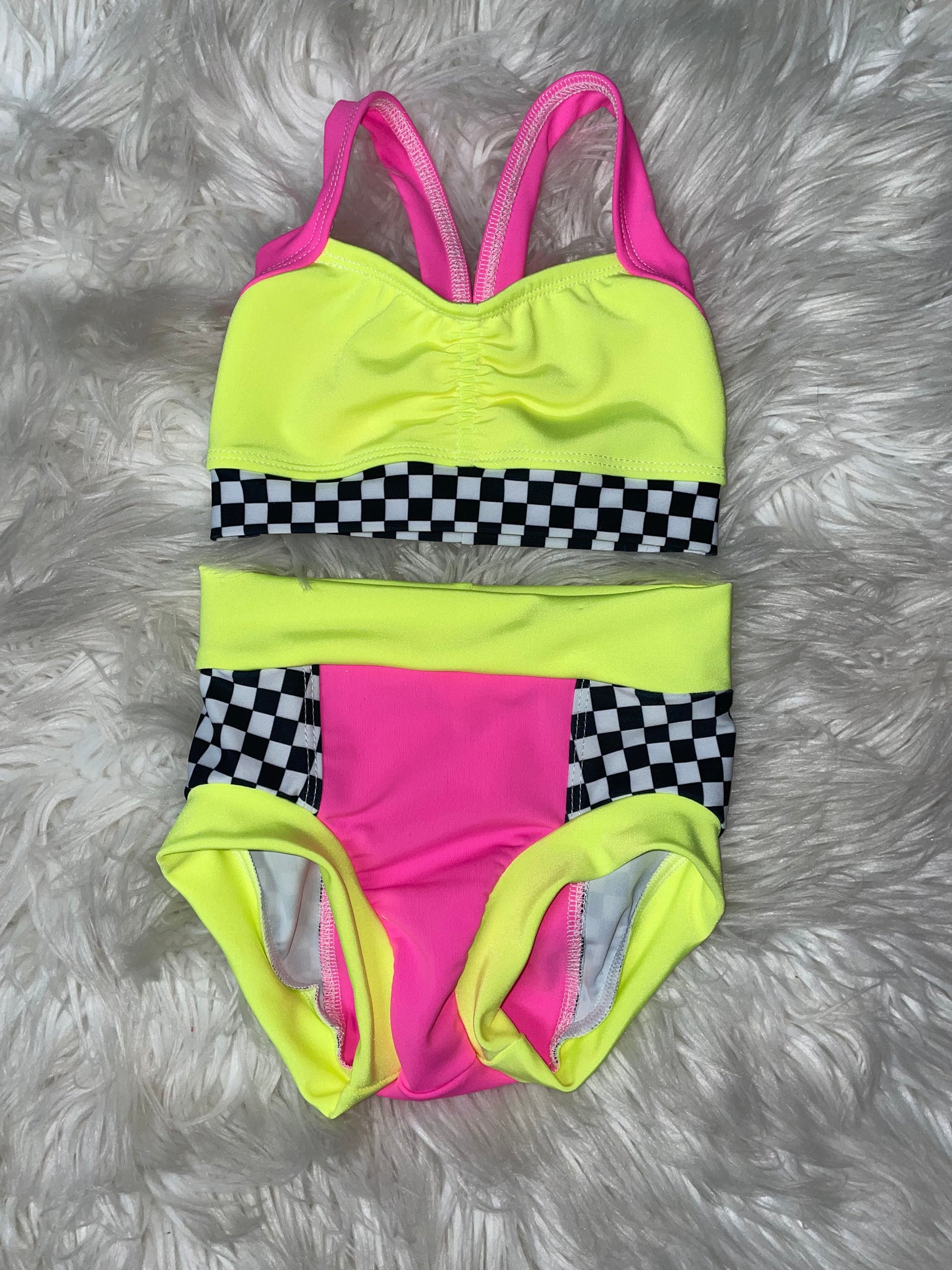 pink and green neon ribbed livvy set – TaytrVibe Dancewear